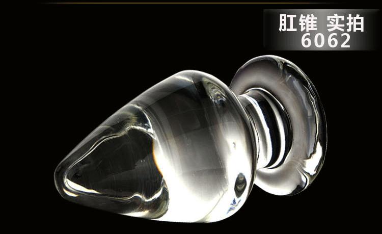 Extra Large Crystal Glass Anal Plug 12cmx6cm Smooth Cone Design Unisex Adult Sex Toy For Men Women - 5