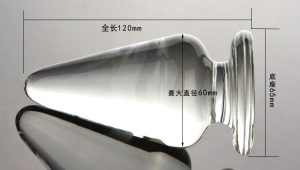 12cmx6cm Super Big Size Glass Anal Plug Smooth Cone Crystal Large Butt Men & Women Sex Toys Adult Products - 2