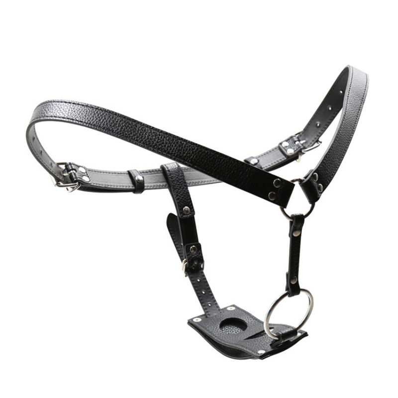 Black Pu Lesbian Bondage Pants With Removable Dildo Strapon Harness Belt Womens Chastity Belt Sex Toy C3264 - 5