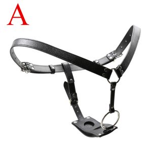 Black Pu Bondage Pants Removable Dildo Strap On Harness Belt Chastity Belts Sex Toys For Woman Lesbian C3-2-64 - 2