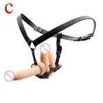 Black Pu Bondage Pants Removable Dildo Strap On Harness Belt Chastity Belts Sex Toys For Woman Lesbian C3-2-64 - 4