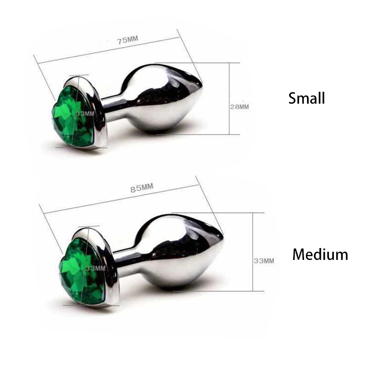 Stainless Steel Anal Plug Set With Crystal Detail Prostate Massager Dildo Erotic Sex Toys - 1