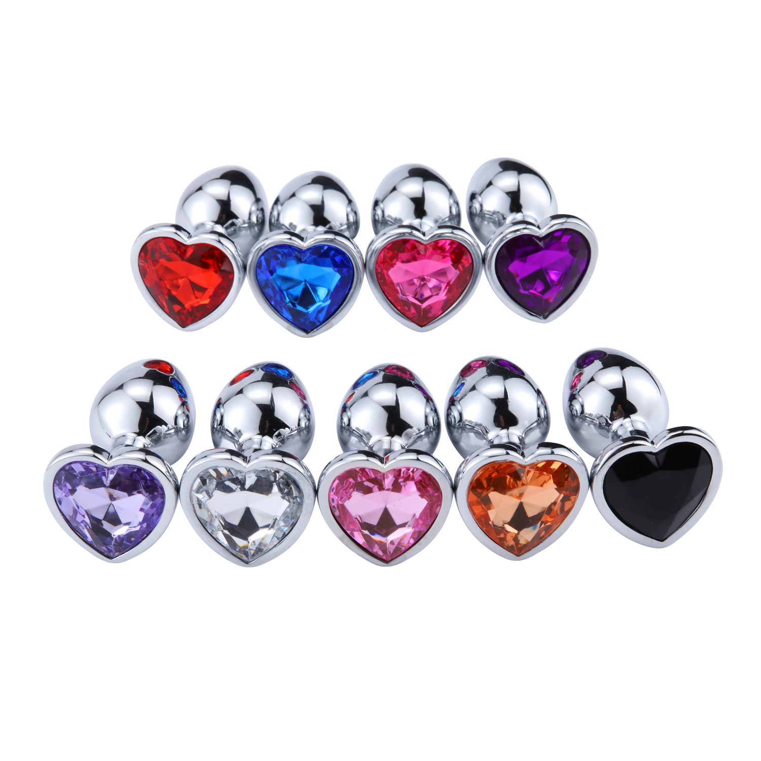 Stainless Steel Anal Plug Set With Crystal Detail Prostate Massager Dildo Erotic Sex Toys - 3