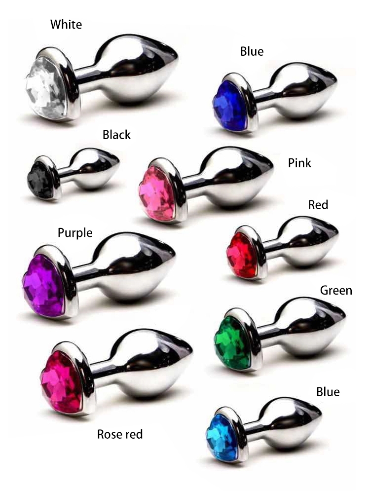 Stainless Steel Anal Plug Set With Crystal Detail Prostate Massager Dildo Erotic Sex Toys - 5