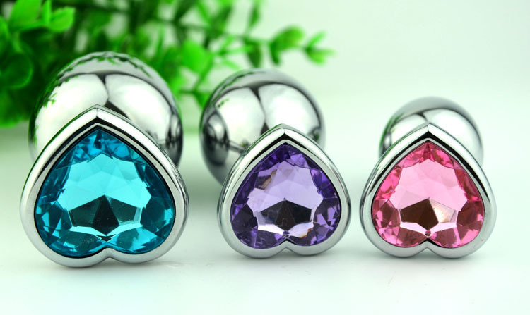 Stainless Steel Anal Plug Set With Crystal Detail Prostate Massager Dildo Erotic Sex Toys - 7