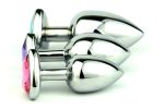 3 Size Anal Plug Stainless Steel Crystal Butt Stimulator Sex Toys Prostate Massager Dildo - 3