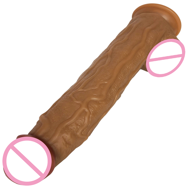 Extra Large 435x9cm Realistic Brown Dildo Gspot Stimulation Womens Erotic Masturbation Toy Anal Plug Expander - 7