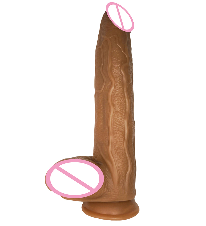 Extra Large 435x9cm Realistic Brown Dildo Gspot Stimulation Womens Erotic Masturbation Toy Anal Plug Expander - 11