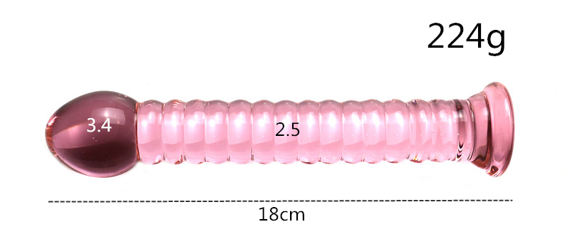 Dualheaded Crystal Glass Dildo 19cm Realistic Penis Anal Plug Masturbation Toy For Women Gay Sex Play - 13