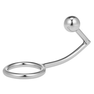 Stainless Steel Anal Plug With Ball & Cock Ring Butt Hook 45mm Prostate Massager Fetish Adult Sex Toys For Couples Gays