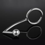 Stainless Steel Anal Plug With Ball & Cock Ring Butt Hook 45mm Prostate Massager Fetish Adult Sex Toys For Couples Gays - 3