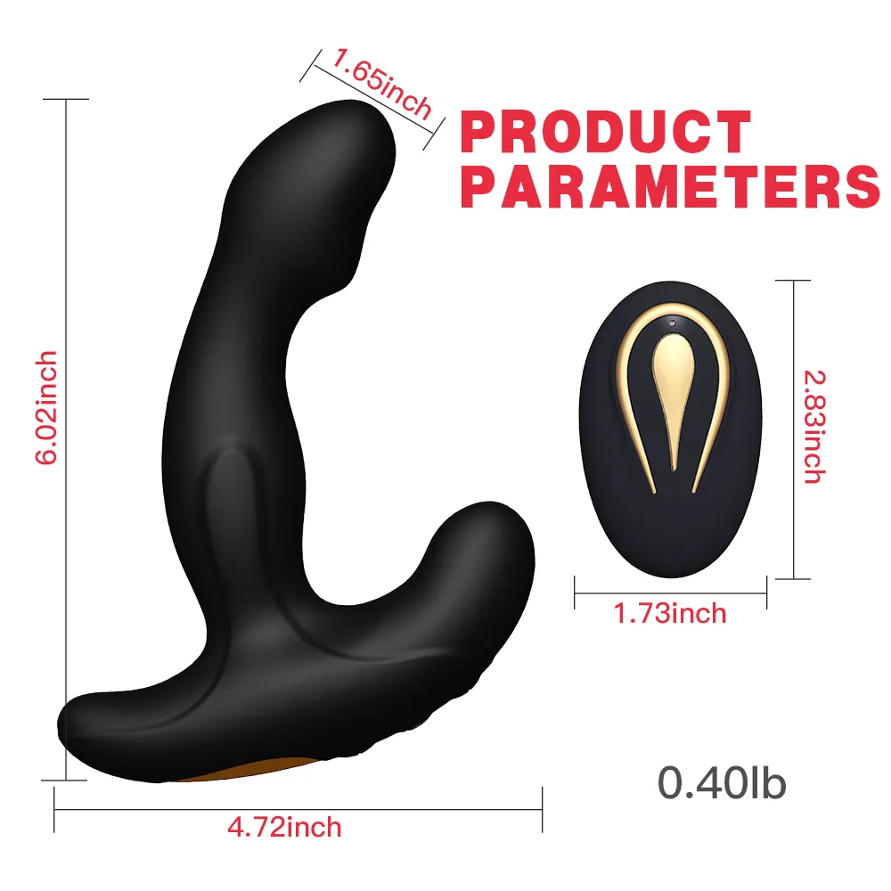 Wireless Silicone Vibrator Rotating Prostate Massager Male Pleasure Toys Remote Control Dildo Adult Sex Products - 1