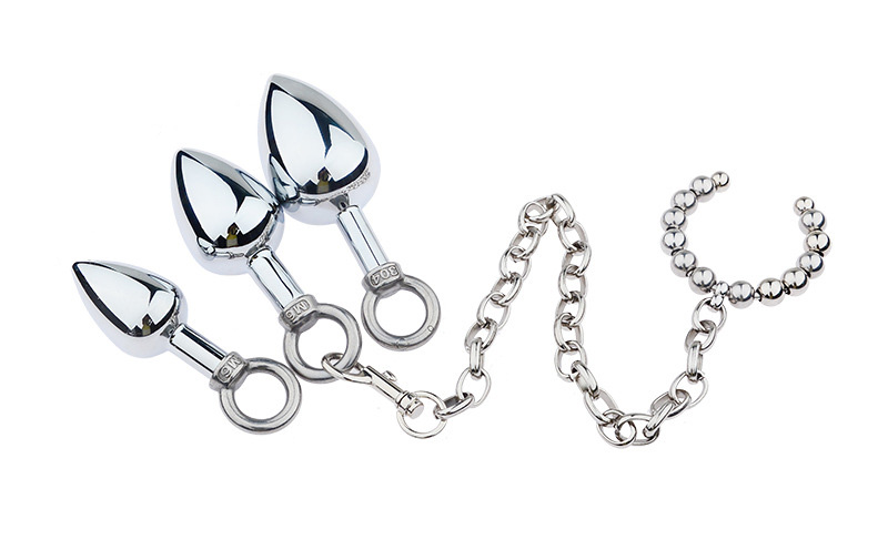 Stainless Steel Anal Plug And Cock Ring Set Intense Stimulation Adult Toys For Men Women - 5