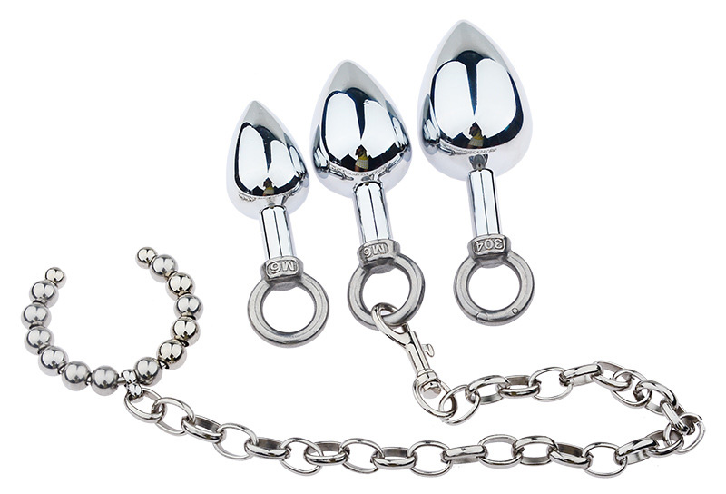 Stainless Steel Anal Plug And Cock Ring Set Intense Stimulation Adult Toys For Men Women - 8
