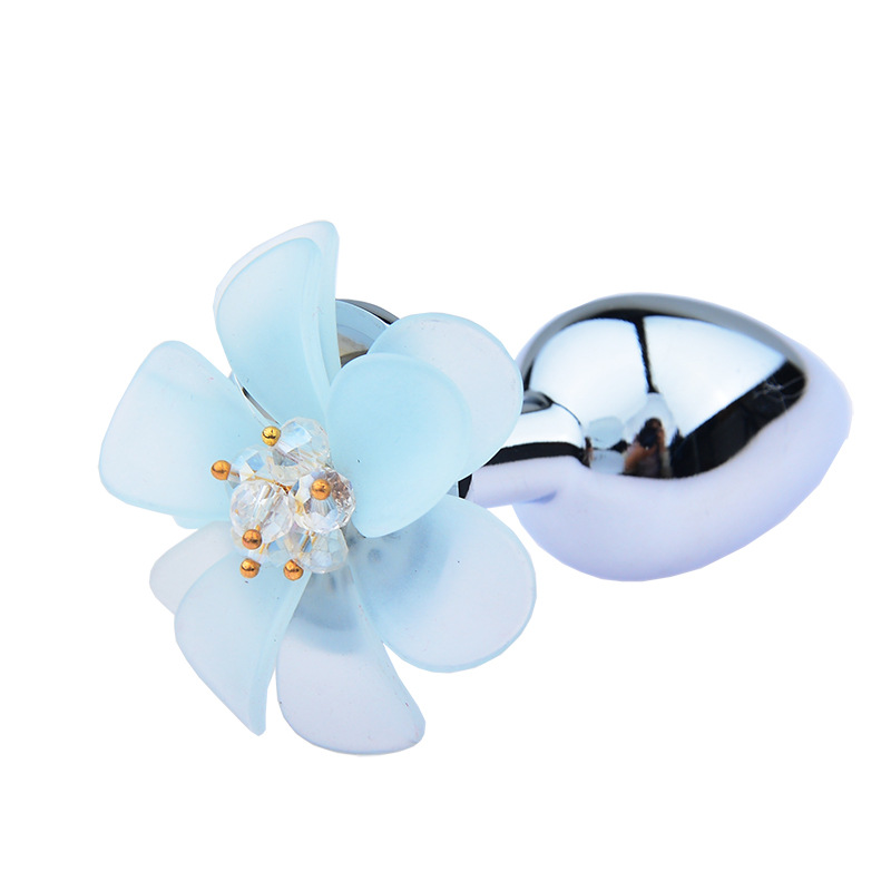 Stainless Steel Anal Plug With Crystal Jewel Flower Design Smooth Training Toy For Men Women In Sml Sizes - 8
