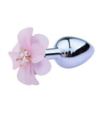 Stainless Smooth Steel Butt Plug With Flower Metal Anal Sex Toys Tail Crystal Jewelry Trainer For Women Man S M L Size - 3