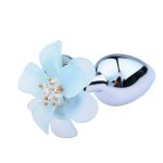 Stainless Smooth Steel Butt Plug With Flower Metal Anal Sex Toys Tail Crystal Jewelry Trainer For Women Man S M L Size - 5