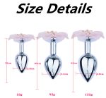 Stainless Smooth Steel Butt Plug With Flower Metal Anal Sex Toys Tail Crystal Jewelry Trainer For Women Man S M L Size - 6