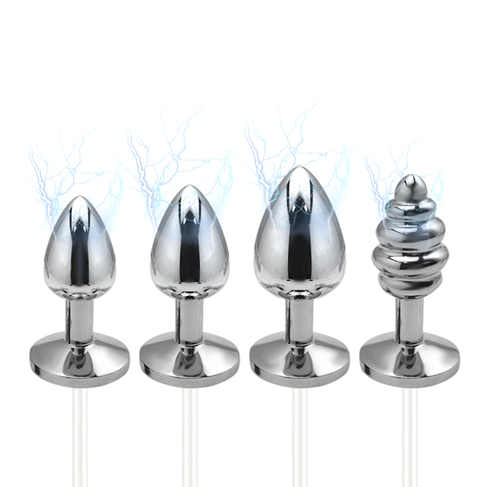 Electro Stimulation Metal Anal Plug Electric Shock Prostate Massager Gspot Stimulator Medical Themed Adult Sex Toy - 1
