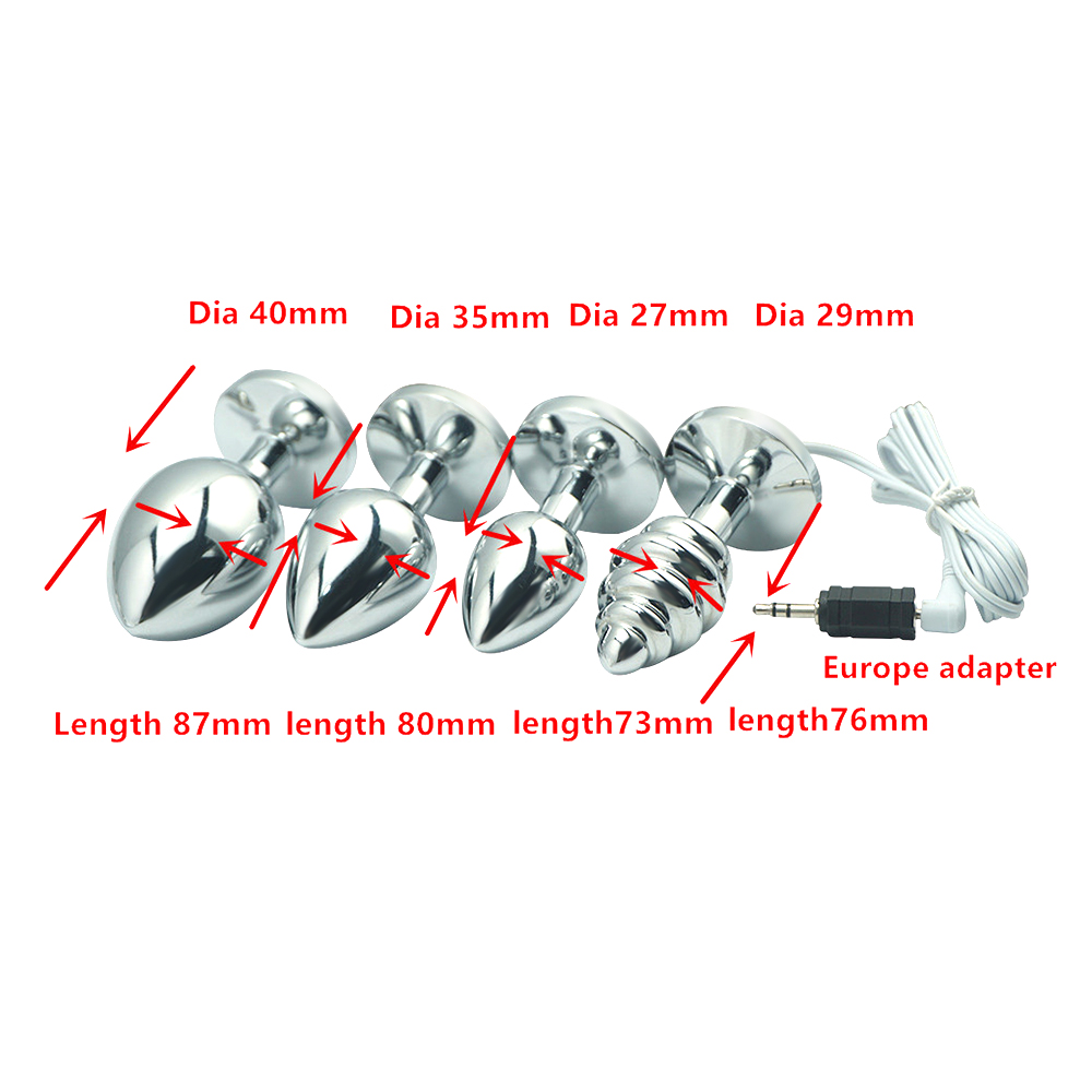 Electro Stimulation Metal Anal Plug Electric Shock Prostate Massager Gspot Stimulator Medical Themed Adult Sex Toy - 3