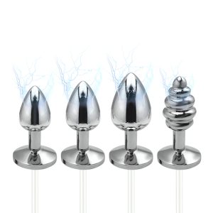 Metal Electric Shock Thread Anal Butt Plug Electro Prostate Massager Sex Toys Electrical Stimulation G Spot Medical Themed - 2