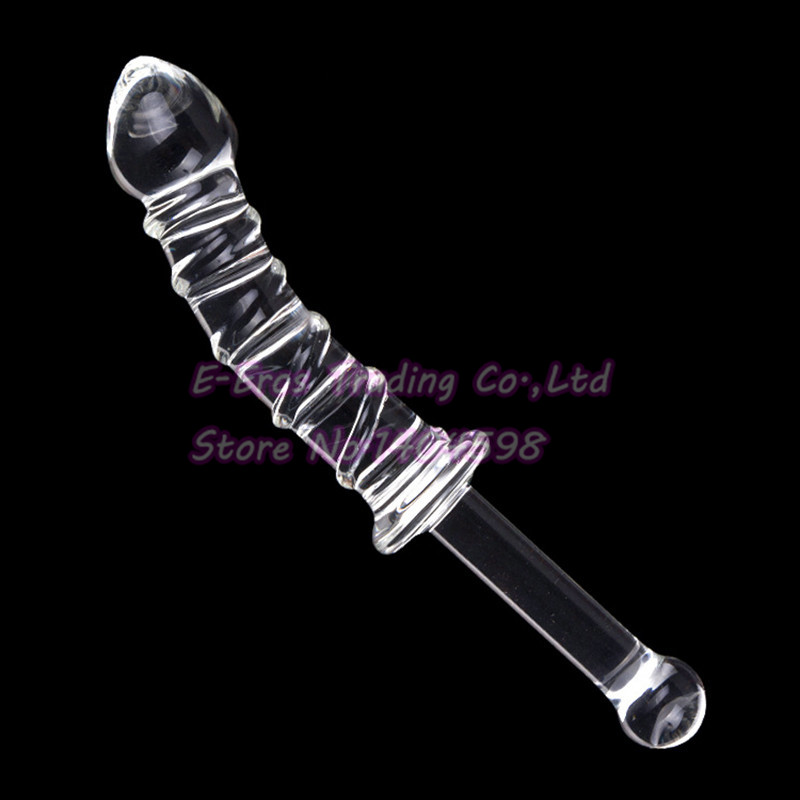 Large Crystal Glass Realistic Dildo Gspot Stimulator Anal Butt Plug Female Adult Pleasure Toy - 2