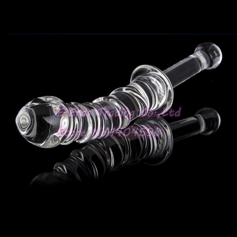 Large Crystal Glass Realistic Dildo Gspot Stimulator Anal Butt Plug Female Adult Pleasure Toy - 3
