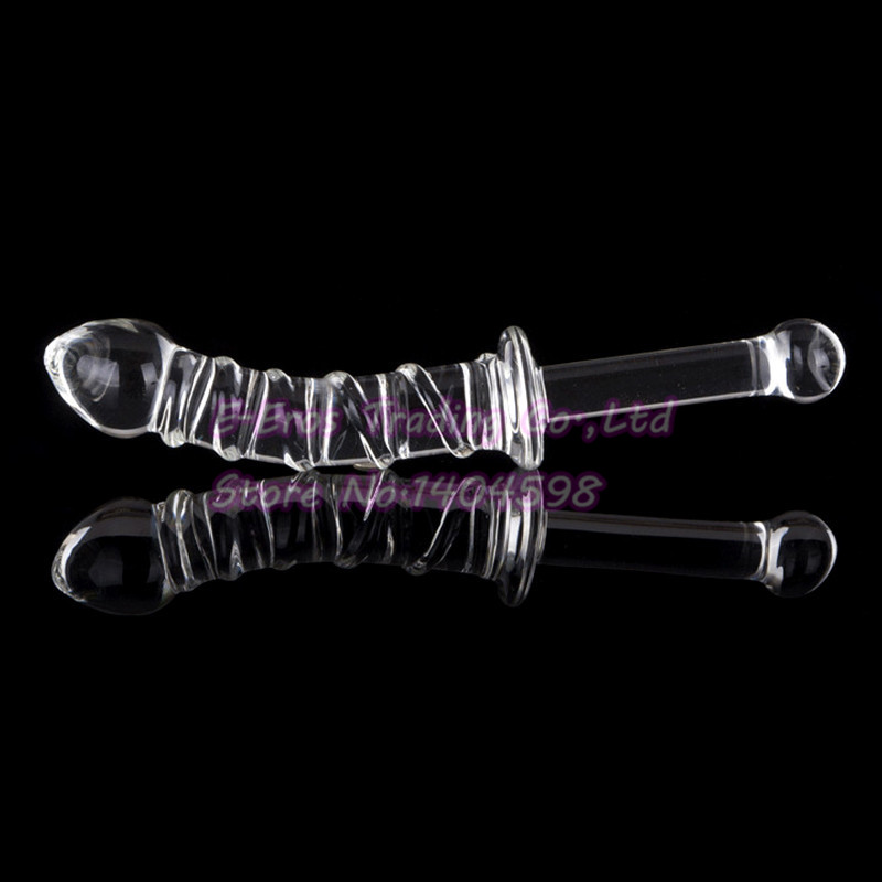 Large Crystal Glass Realistic Dildo Gspot Stimulator Anal Butt Plug Female Adult Pleasure Toy - 4