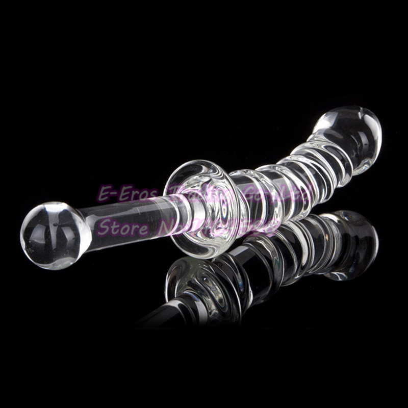 Large Crystal Glass Realistic Dildo Gspot Stimulator Anal Butt Plug Female Adult Pleasure Toy - 5