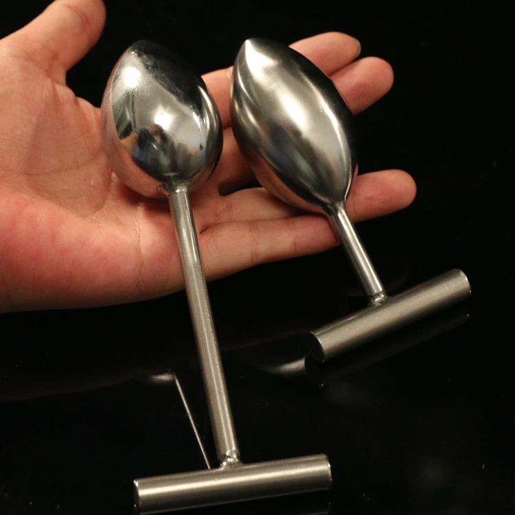 Stainless Steel Anal Plug With Long Handle Heavy Duty 2 Sizes Sex Toy Buttplug Expansion Butt Plugs - 1