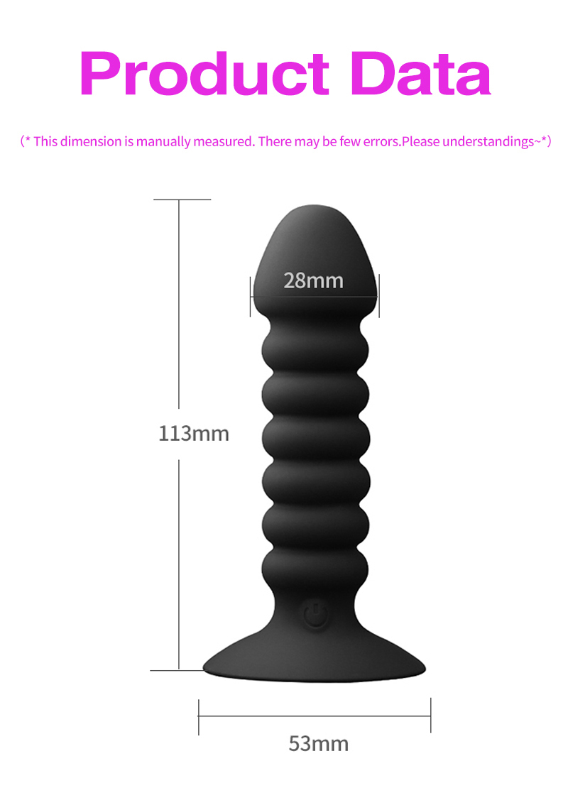 10speed Vibrating Suction Cup Dildo Remote Control Butt Plug Anal Beads Prostate Massage Adult Toy - 1