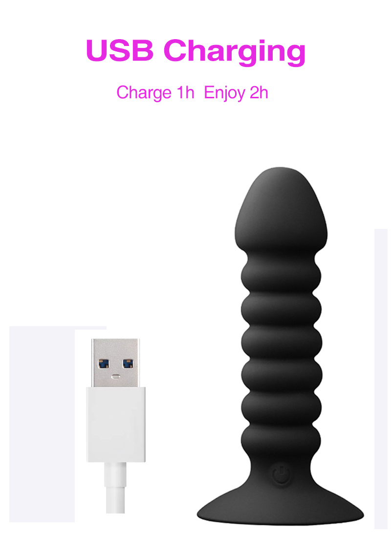 10speed Vibrating Suction Cup Dildo Remote Control Butt Plug Anal Beads Prostate Massage Adult Toy - 7
