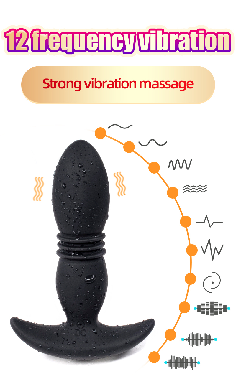 Remote Control 10m Retractable Telescopic Dildo 12speed Vibrator Prostate Massager Sex Toy Automatic Stretch Butt Plug - 4