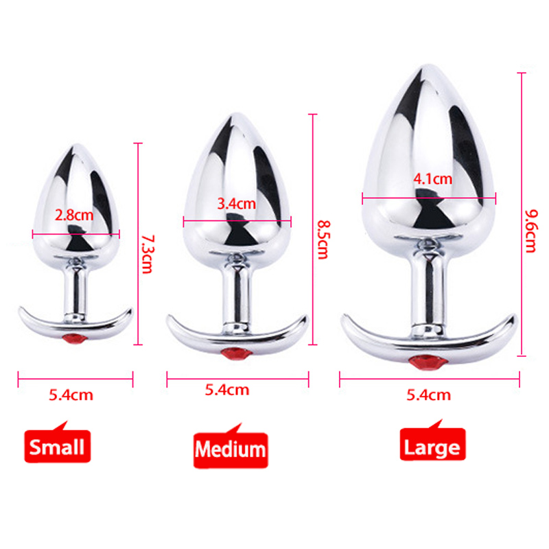 Stainless Steel Jewelled Butt Plug 3 Sizes Anal Stimulator Sex Toy For Men Women Couples - 1