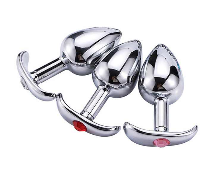 Stainless Steel Jewelled Butt Plug 3 Sizes Anal Stimulator Sex Toy For Men Women Couples - 2