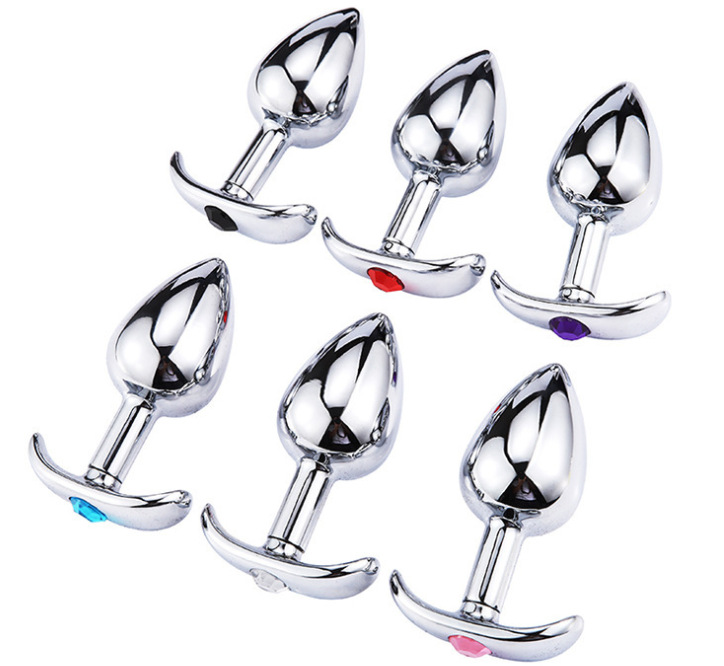 Stainless Steel Jewelled Butt Plug 3 Sizes Anal Stimulator Sex Toy For Men Women Couples - 7
