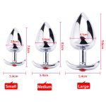 3 Size Metal Anal Plug Jewelled Butt Anus Sex Toys Products For Woman Men Couples Stimulator Buttplug Hot - 3