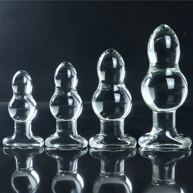 Large Glass Anal Bead Plug Gspot Stimulator Dildo Sexual Wellness Toy For Men Women - 1