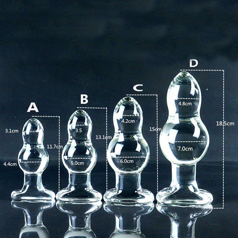 Large Glass Anal Bead Plug Gspot Stimulator Dildo Sexual Wellness Toy For Men Women - 3