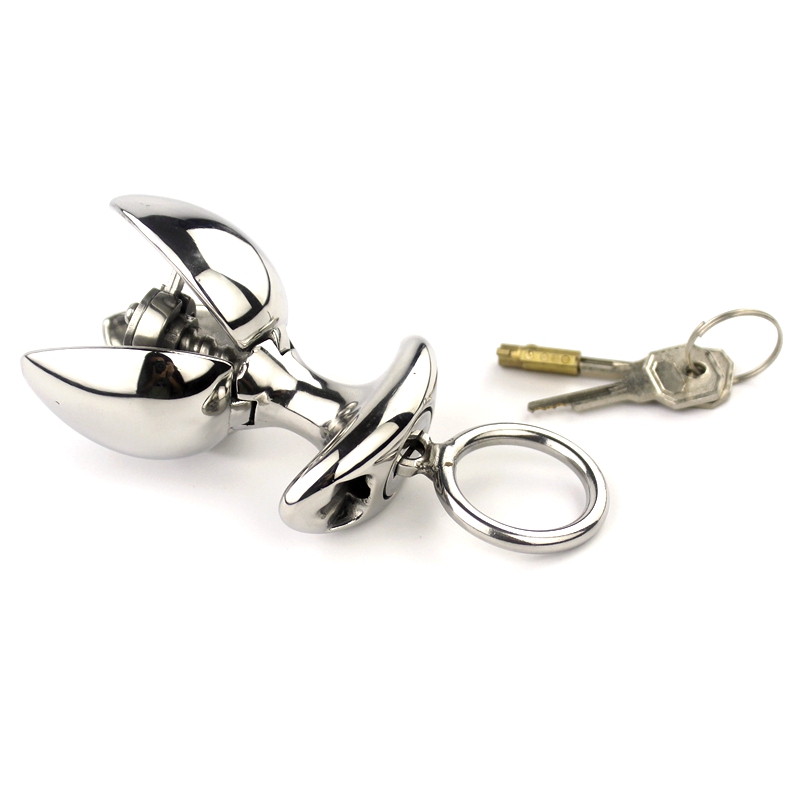 Stainless Steel Anal Anchor Adjustable Unisex Metal Butt Plugs Safe Locking Adult Sex Toy - 6