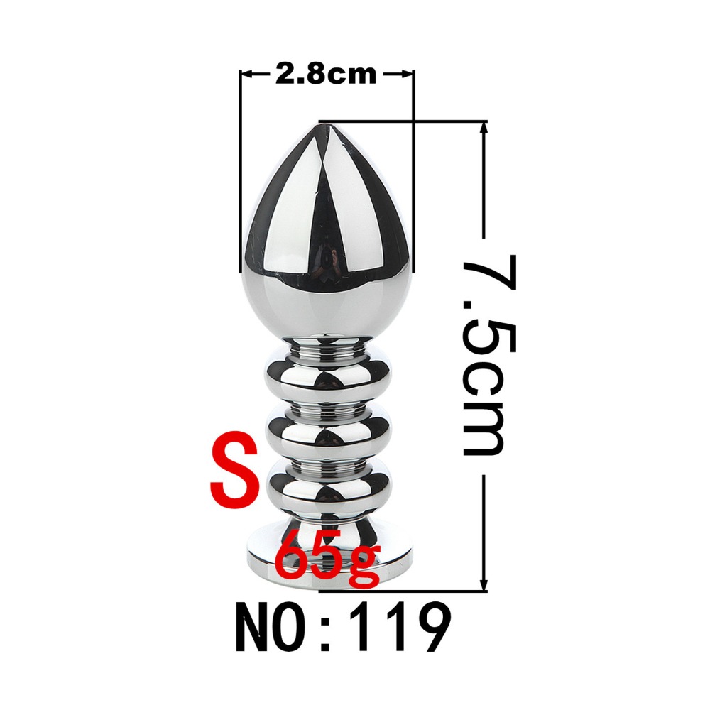 Stainless Steel Fox Tail Anal Plug 19 Styles Removable Erotic Massage Beads Adult Sex Toy For Women - 12