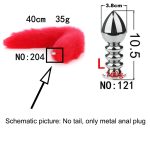 19 Styles Removable Metal Anal Plug Fox Tail Massage Beads Butt Replacement Accessory Gay Sex Toys For Women - 3