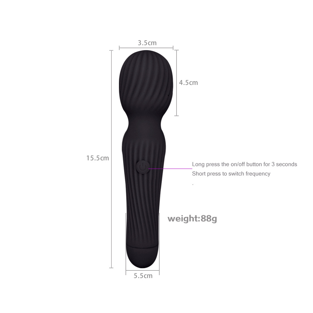 Usb Rechargeable Christmasthemed Magic Wand Vibrator Gspot Massager Clitoral Stimulator Large Av Stick For Women - 1