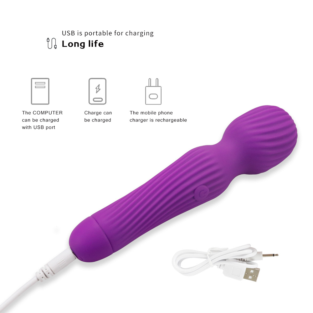 Usb Rechargeable Christmasthemed Magic Wand Vibrator Gspot Massager Clitoral Stimulator Large Av Stick For Women - 2