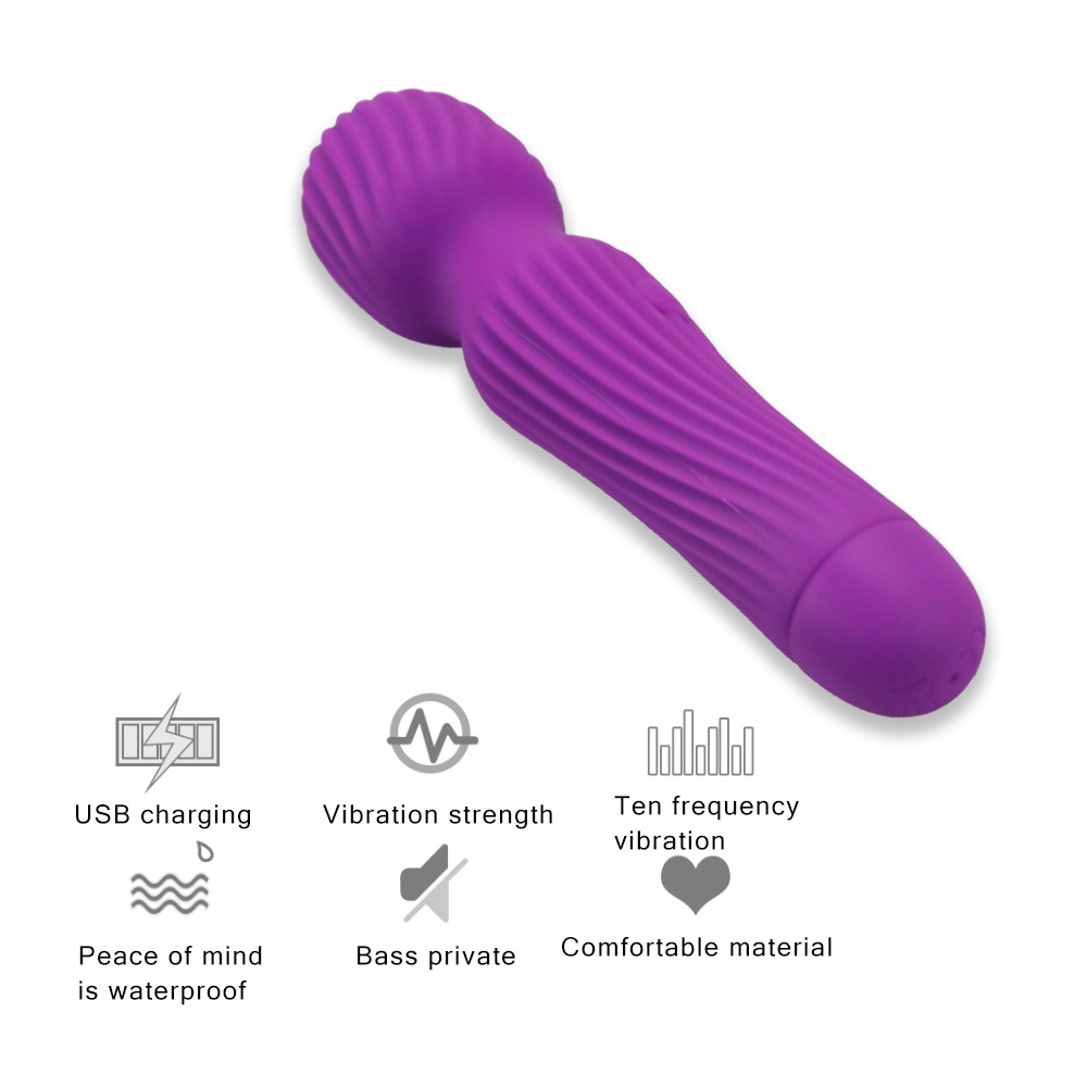 Usb Rechargeable Christmasthemed Magic Wand Vibrator Gspot Massager Clitoral Stimulator Large Av Stick For Women - 3