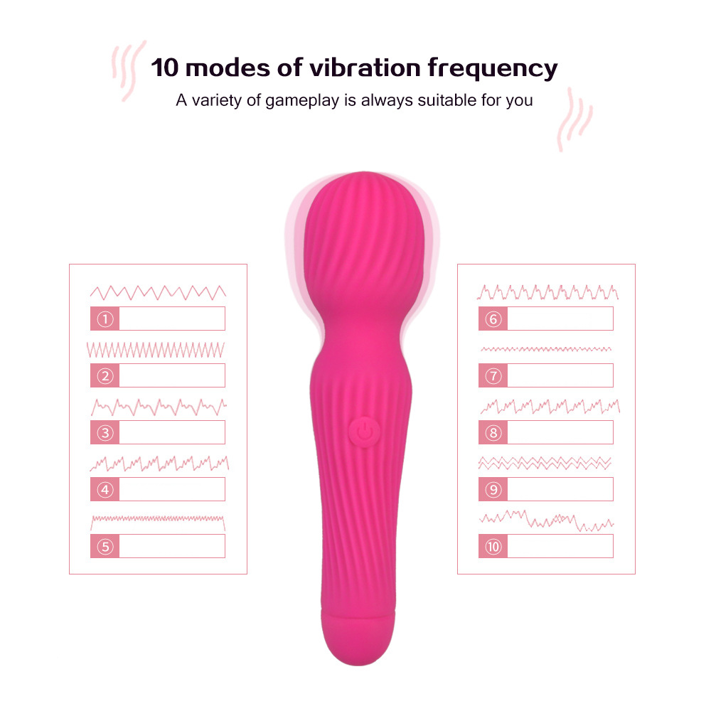 Usb Rechargeable Christmasthemed Magic Wand Vibrator Gspot Massager Clitoral Stimulator Large Av Stick For Women - 5