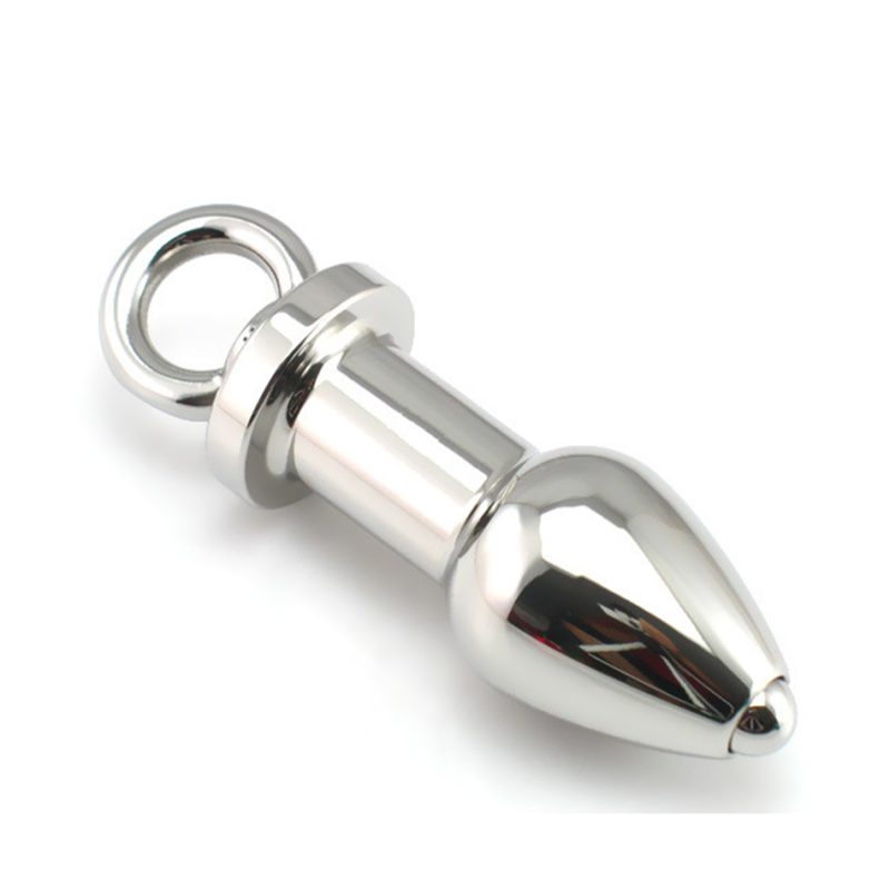 Silver Ring Tail Metal Anal Shower Enema Water Nozzle Plug Head Cleaning Sex Toys Stainless Steel Butt