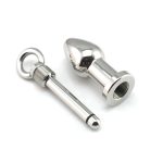 Silver Ring Tail Metal Anal Shower Enema Water Nozzle Plug Head Cleaning Sex Toys Stainless Steel Butt - 2