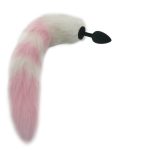 Silicone Anal Plug Butt Tail White With Pink Fox Cosplay Adult Game For Couples H8-214a - 3