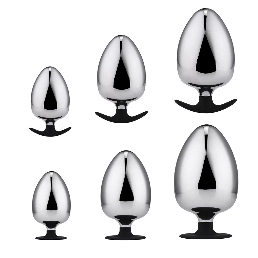 Large Stainless Steel Anal Plug Prostate Massager With Strapon Solid Butt Expander Toy - 1